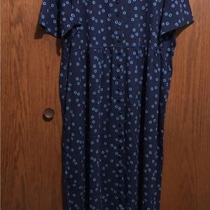 NWOT NEW Woman Within Size 18/20 Navy Dress with Circular Design Pockets
